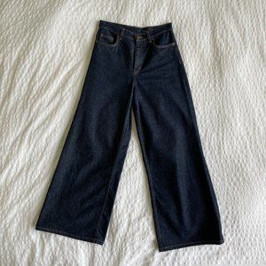 COS High-Rise Wide-Leg Dark Jeans 100% Cotton - Like New - Size 27
